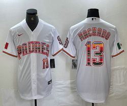 Nike San Diego Padres #13 Manny Machado White Mexico Authentic Stitched MLB Jersey