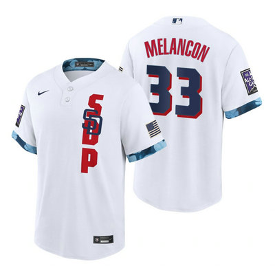 Nike San Diego Padres #33 Mark Melancon 2021 All star White Game Authentic Stitched MLB Jersey