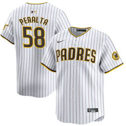 Nike San Diego Padres #58 Wandy Peralta White Game Authentic Stitched MLB Jersey