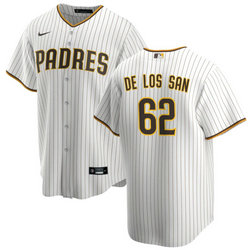 Nike San Diego Padres #62 Enyel De Los Santos White Game Authentic Stitched MLB Jersey