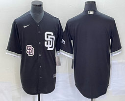 Nike San Diego Padres Blank Black Joint Team Logo in front Authentic Stitched NBA Jersey