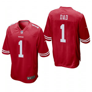 Nike San Francisco 49ers #1 Dad Red 2021 Fathers Day Authentic Stitched NFL Jersey