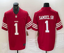 Nike San Francisco 49ers #1 Deebo Samuel Sr Red 2023 F.U.S.E. Stitched Football Jersey