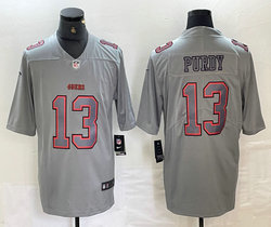 Nike San Francisco 49ers #13 Brock Purdy Grey Atmosphere Fashion Authentic Stitched NFL Jerseys