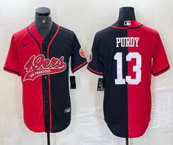 Nike San Francisco 49ers #13 Brock Purdy Red Black Joint Authentic Stitched baseball jersey