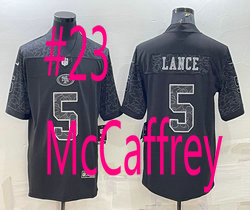 Nike San Francisco 49ers #23 Christian McCaffrey Black Reflective Authentic Stitched NFL jersey