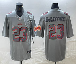 Nike San Francisco 49ers #23 Christian McCaffrey Grey Atmosphere Fashion sleeves with patch Authentic Stitched NFL Jerseys