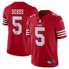 Nike San Francisco 49ers #5 Josh Dobbs Red Vapor Untouchable Authentic Stitched NFL Jersey