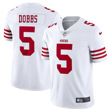 Nike San Francisco 49ers #5 Josh Dobbs White Vapor Untouchable Authentic Stitched NFL Jersey