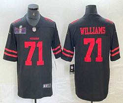 Nike San Francisco 49ers #71 Trent Williams Black Vapor Untouchable With 2024 Super Bowl (LVIII ) patch Jersey