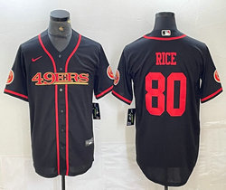 Nike San Francisco 49ers #80 Jerry Rice Black Joint adults 2(II) Authentic Stitched baseball jersey
