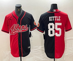 Nike San Francisco 49ers #85 George Kittle Red Black Joint Authentic Stitched baseball jersey