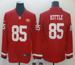 Nike San Francisco 49ers #85 George Kittle Red Long sleeve Vapor Untouchable Authentic Stitched NFL Jersey