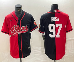 Nike San Francisco 49ers #97 Nick Bosa Red Black Joint Authentic Stitched baseball jersey