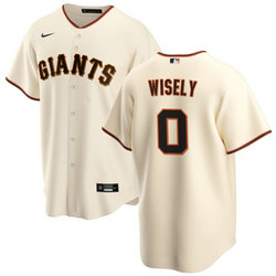 Nike San Francisco Giants #0 Brett Wisely Cream Game Authentic Stitched MLB Jersey