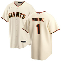 Nike San Francisco Giants #1 Cooper Hummel Cream Game Authentic Stitched MLB Jersey