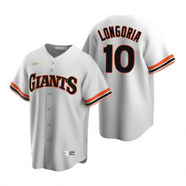 Nike San Francisco Giants #10 Evan Longoria White Cooperstown Collection Game Authentic Stitched MLB Jersey