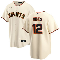Nike San Francisco Giants #12 Jordan Hicks Cream Game Authentic Stitched MLB Jersey