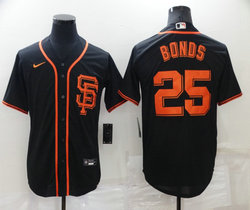 Nike San Francisco Giants #25 Barry Bonds Black Game Authentic stitched MLB jersey
