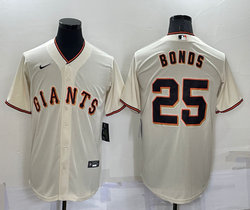 Nike San Francisco Giants #25 Barry Bonds Cream Game Authentic Stitched MLB jersey