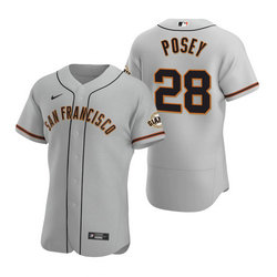 Nike San Francisco Giants #28 Buster Posey Gray Flexbase Authentic Stitched MLB Jersey