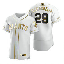 Nike San Francisco Giants #29 Jeff Samardzija White Golden Flexbase Authentic Stitched MLB Jersey