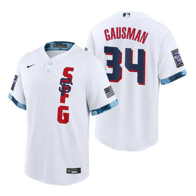 Nike San Francisco Giants #34 Kevin Gausman 2021 All star White Game Authentic Stitched MLB Jersey