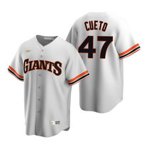 Nike San Francisco Giants #47 Johnny Cueto White Cooperstown Collection Game Authentic Stitched MLB Jersey