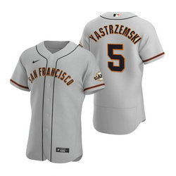 Nike San Francisco Giants #5 Mike Yastrzemski Gray Flexbase Authentic Stitched MLB Jersey