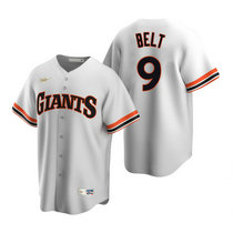 Nike San Francisco Giants #9 Brandon Belt White Cooperstown Collection Game Authentic Stitched MLB Jersey