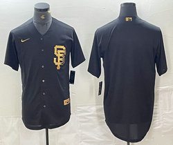 Nike San Francisco Giants Blank Black Gold 4(IV) Authentic Stitched MLB Jersey