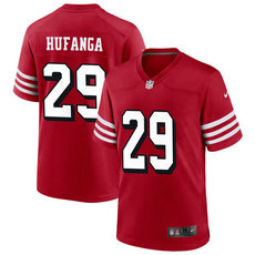 Nike San Fransico 49ERS #29 Talanoa Hufanga Red Vapor Untouchable have the black outline NFL jersey