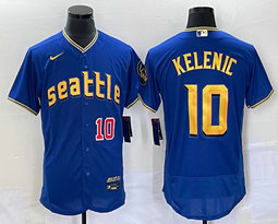 Nike Seattle Mariners #10 Jarred Kelenic City Red 10 front Flexbase MLB jersey