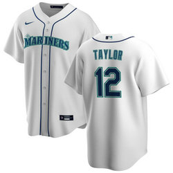 Nike Seattle Mariners #12 Samad Taylor White Game Authentic Stitched MLB Jersey