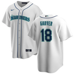 Nike Seattle Mariners #18 Mitch Garver White Game Authentic Stitched MLB Jersey
