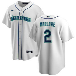 Nike Seattle Mariners #2 Cade Marlowe White Game Authentic Stitched MLB Jersey