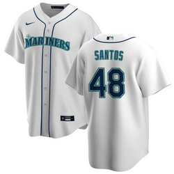 Nike Seattle Mariners #48 Gregory Santos White Game Authentic Stitched MLB Jersey
