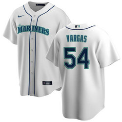 Nike Seattle Mariners #54 Carlos Vargas White Game Authentic Stitched MLB Jersey