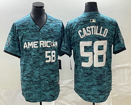 Nike Seattle Mariners #58 Diego Castillo Teal 2023 All-Star Stitched Baseball Jersey