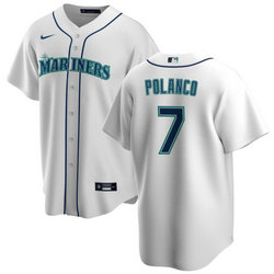 Nike Seattle Mariners #7 Jorge Polanco White Game Authentic Stitched MLB Jersey