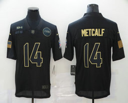 Nike Seattle Seahawks #14 D.K. Metcalf 2020 Black Salute to Service Authentic Stitched NFL Jersey