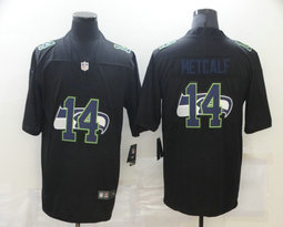 Nike Seattle Seahawks #14 D.K. Metcalf 2020 black shadow Authentic Stitched NFL Jersey