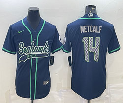 Nike Seattle Seahawks #14 D.K. Metcalf Blue Joint Authentic Stitched baseball jersey