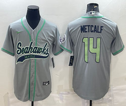 Nike Seattle Seahawks #14 D.K. Metcalf Gray Joint Authentic Stitched baseball jersey