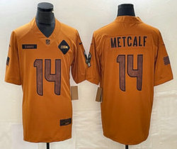 Nike Seattle Seahawks #14 DK Metcalf 2023 Brown Salute To Service Authentic Stitched NFL Jersey