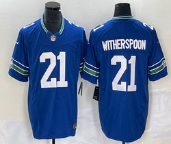 Nike Seattle Seahawks #21 Devon Witherspoon Blue 2023 F.U.S.E. Vapor Untouchable Stitched Football Jersey