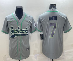 Nike Seattle Seahawks #7 Geno Smith Gray Joint Authentic Stitched baseball jersey