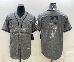 Nike Seattle Seahawks #7 Geno Smith Hemp grey Joint Authentic Stitched baseball jersey
