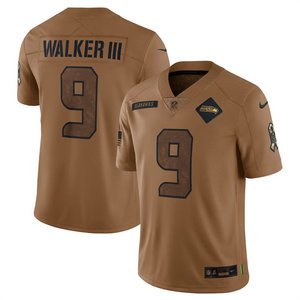 Nike Seattle Seahawks #9 Kenneth Walker III 2023 Brown Salute To Service Authentic Stitched NFL Jersey