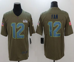 Nike Seattle Seahawks 12th Fan Olive 2017 Salute to Service Authentic Stitched NFL Jersey